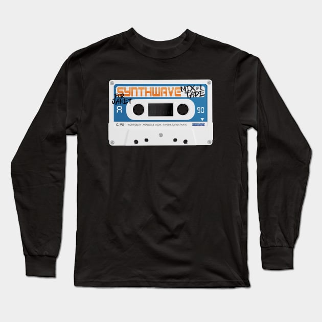 SYNTHWAVE MIXTAPE #1 (JANET) Long Sleeve T-Shirt by RickTurner